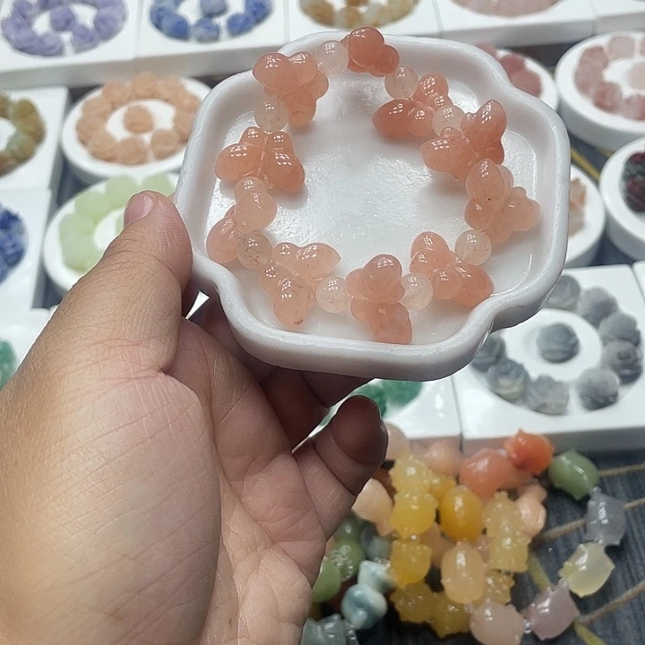 石英质玉（非洲翠）合金手串