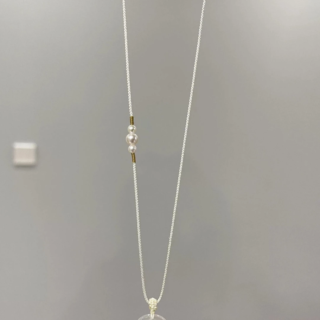 铜合金布艺项链 「夏日白峰」高级编绳项链diy半成品万能链可挂式女