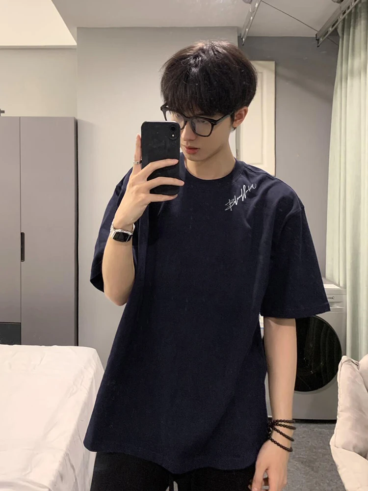 【重磅纯棉】休闲简约百搭圆领T恤潮流高街夏季宽松印花短袖ins