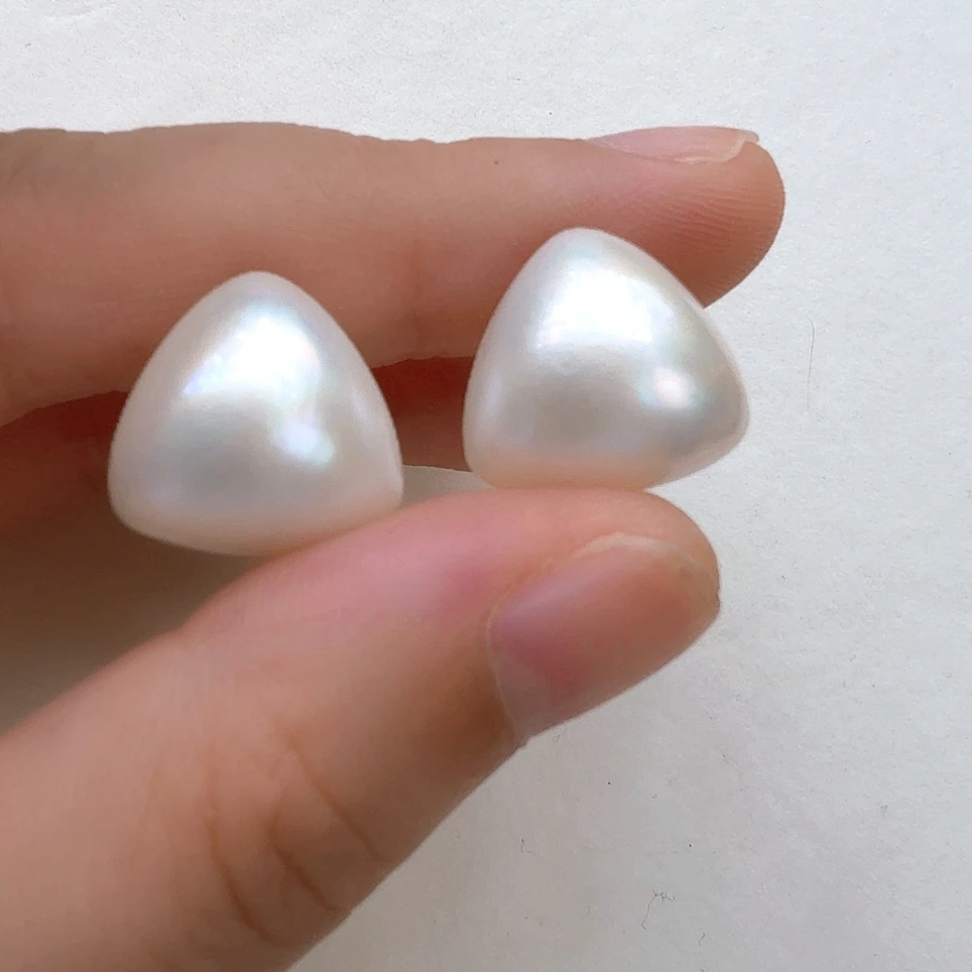 耳饰拼合珍珠（马贝珠）银S925镶嵌