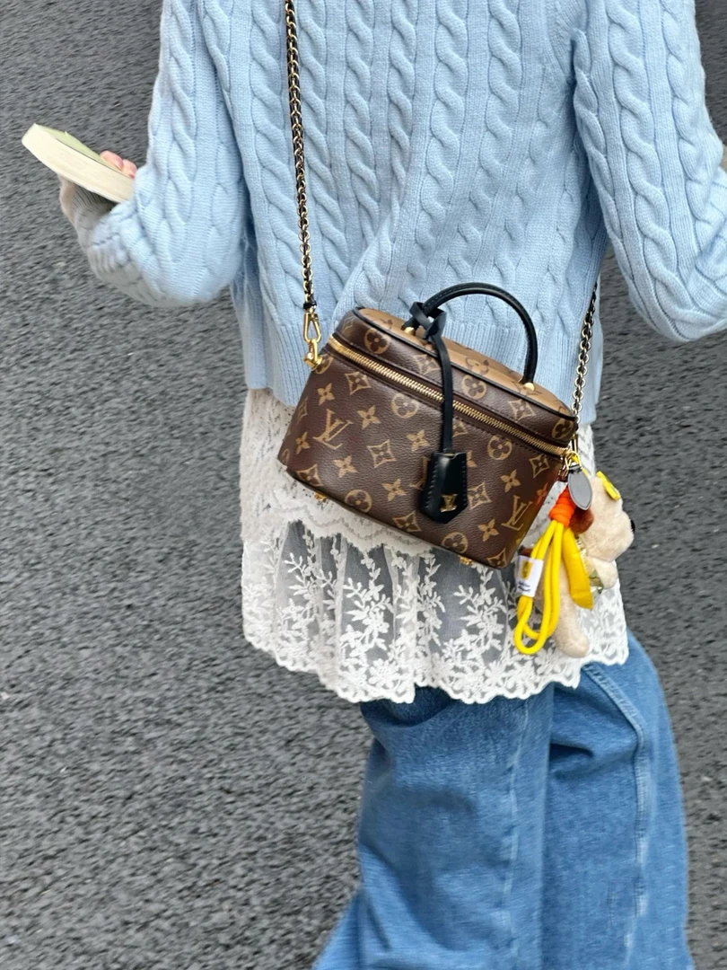 95新 LouisVuitton/路易威登 御古屋/15083/拼色化妆盒 芯片
