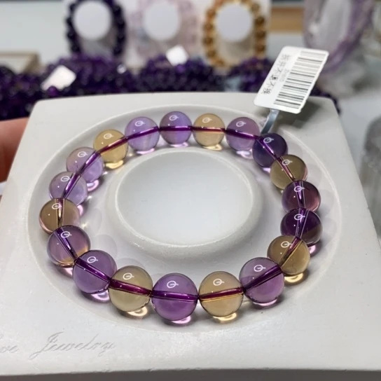 未镶嵌手链水晶玻利维亚紫黄晶10M