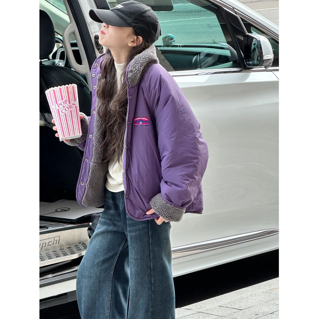 K30170孙小美双面穿女童外套2025新款秋冬装儿童夹棉加厚上衣