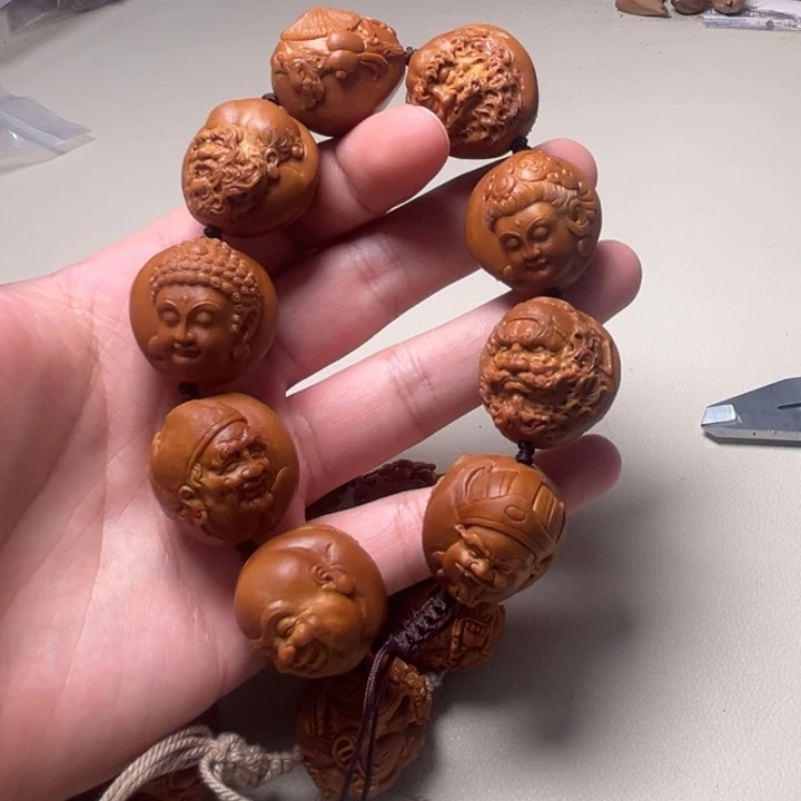 魚***生手串橄榄核百兽群仙