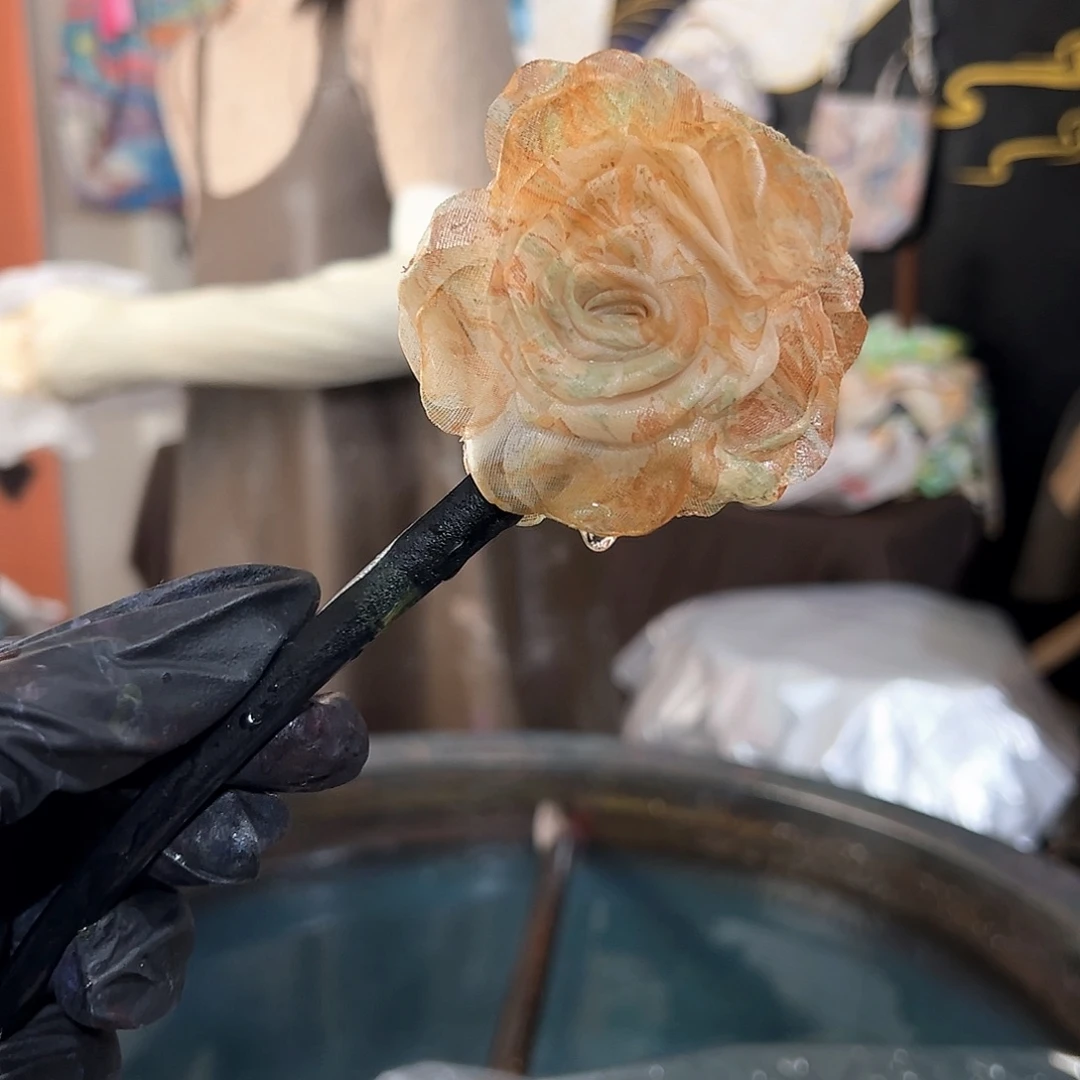 610发簪手作凌霄花