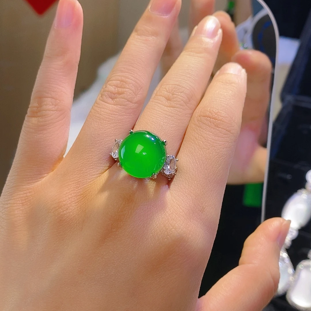 锆石纯铜白富美戒指