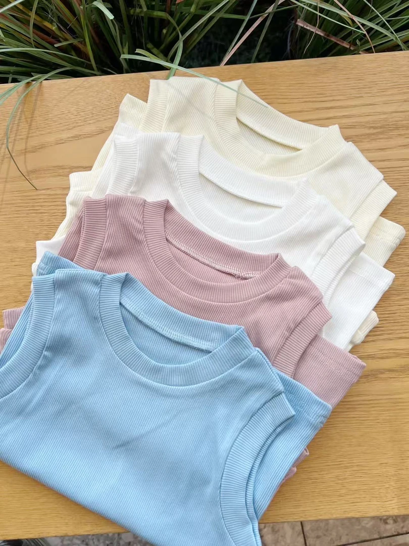 纯棉坑条宽肩百搭背心