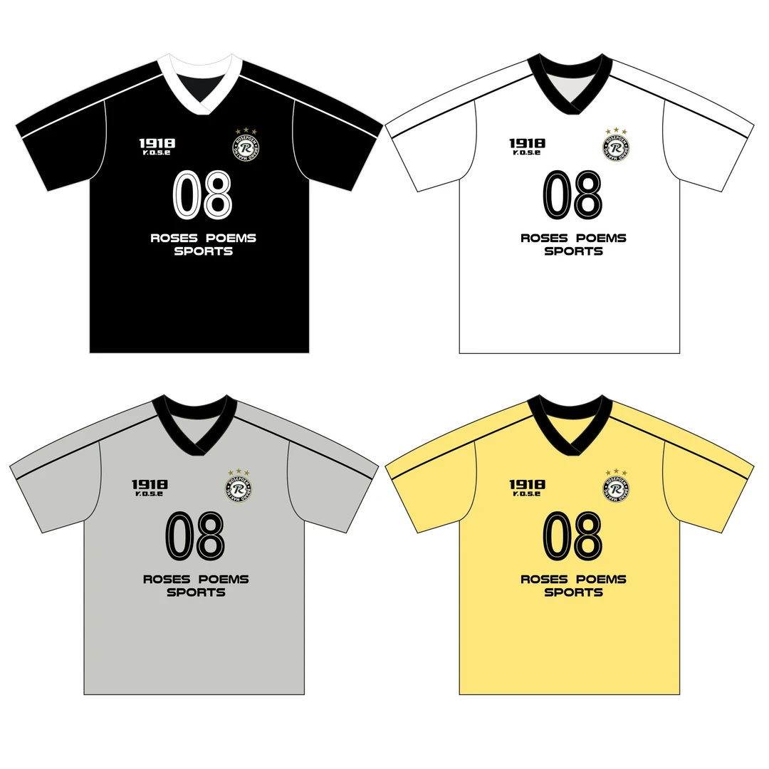 Rosepoem2025夏季ins潮牌印花LOGO设计感宽松oversize短袖T恤男女