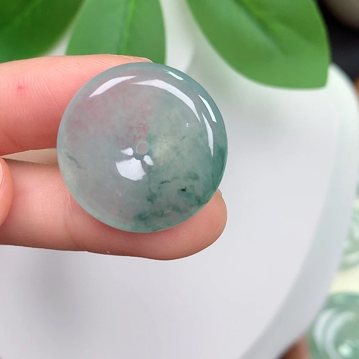 翡翠未镶嵌颈饰平安扣 23.6-4.8mm