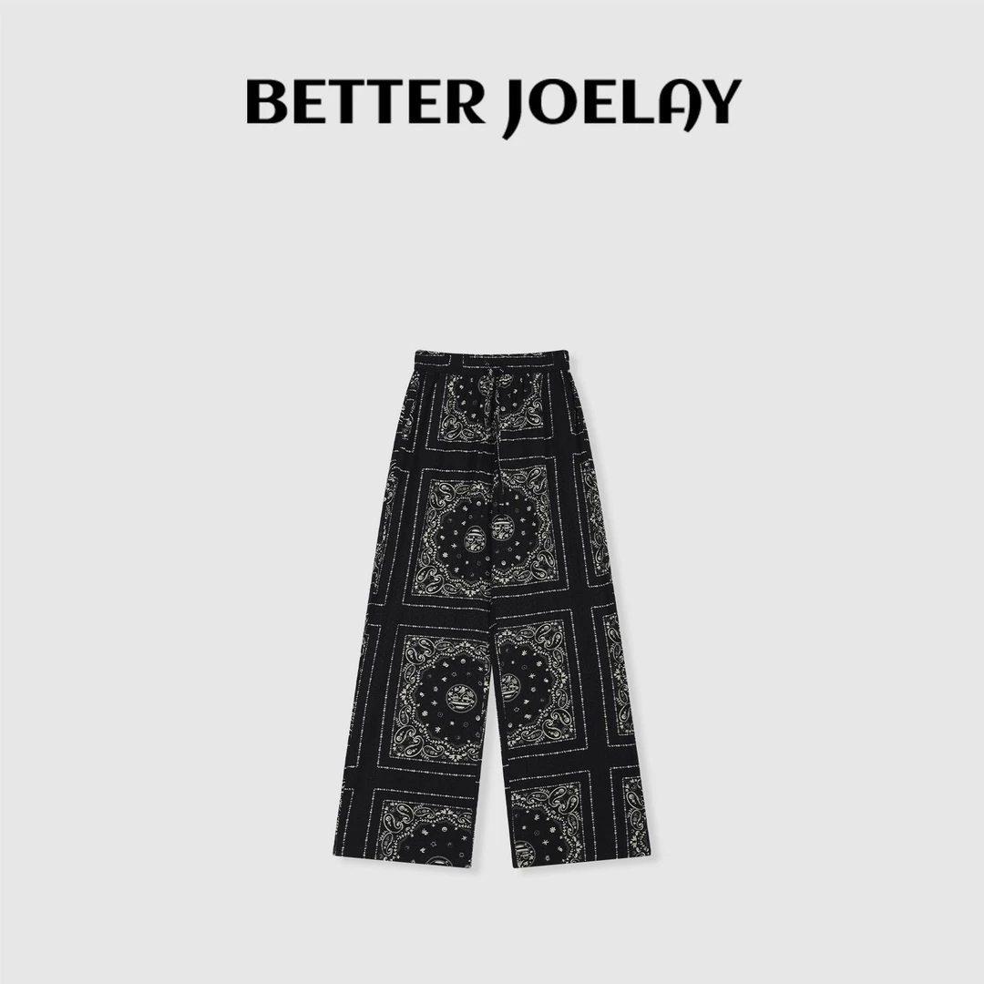 BETTER JOELAY-【瑰丽花彩】时尚休闲直筒裤子宽松百搭KKH2276