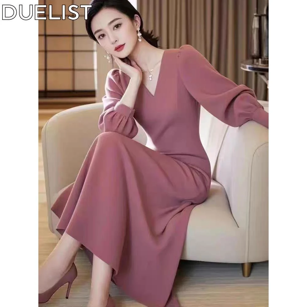 DUELIST春秋季法式高级感超好看温柔轻熟风气质收腰洋装连衣裙潮