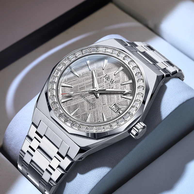 爱沃驰I&W手表男士宇宙系列全自动机械男表腕表日历钢带55858