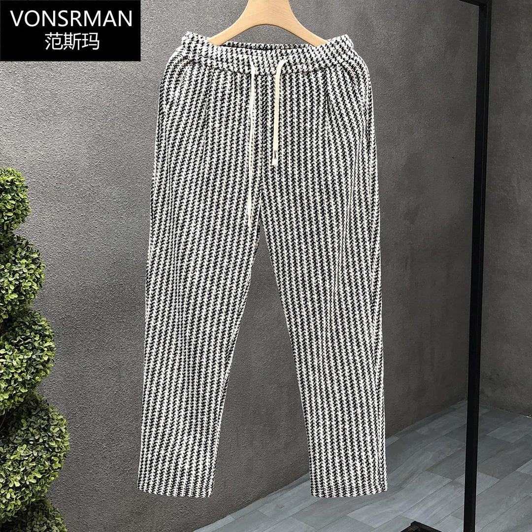 2025设计感提花休闲裤男士秋冬季新款潮流时尚痞帅宽松百搭直筒裤