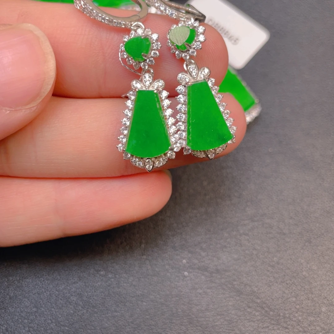 翡翠银S925镶嵌吊坠(不含链)