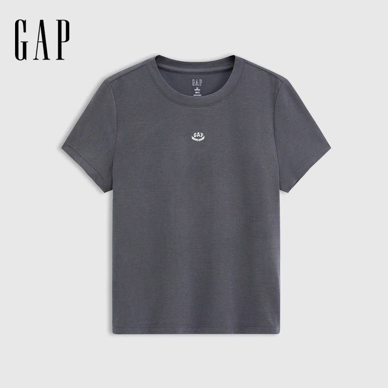 休闲Gap女装2025夏季新款刺绣琥珀流光圆领短袖T恤百搭上衣766146