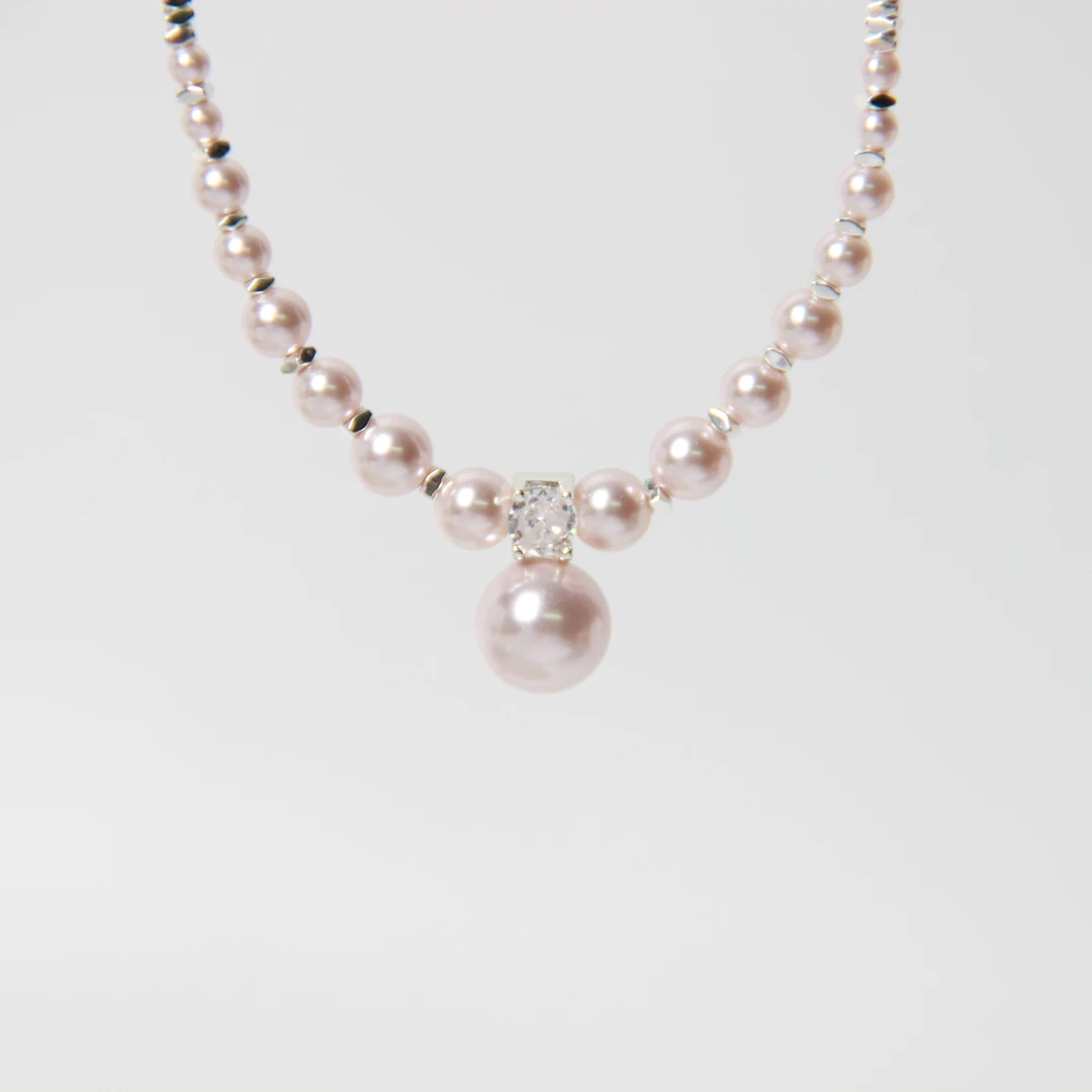 合金项链 【小熹珠宝】曼塔玖贝珠项链 0226-23