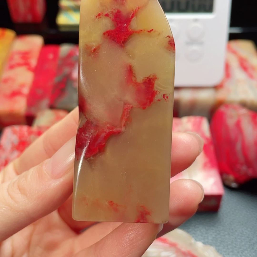 【闪购商品】巴林鸡血石七*七邵氏鸡血石