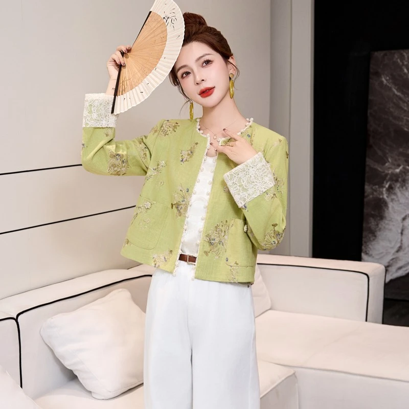 新中式国风气质外套女2025新款春季短款高端轻奢重工刺绣时尚上衣
