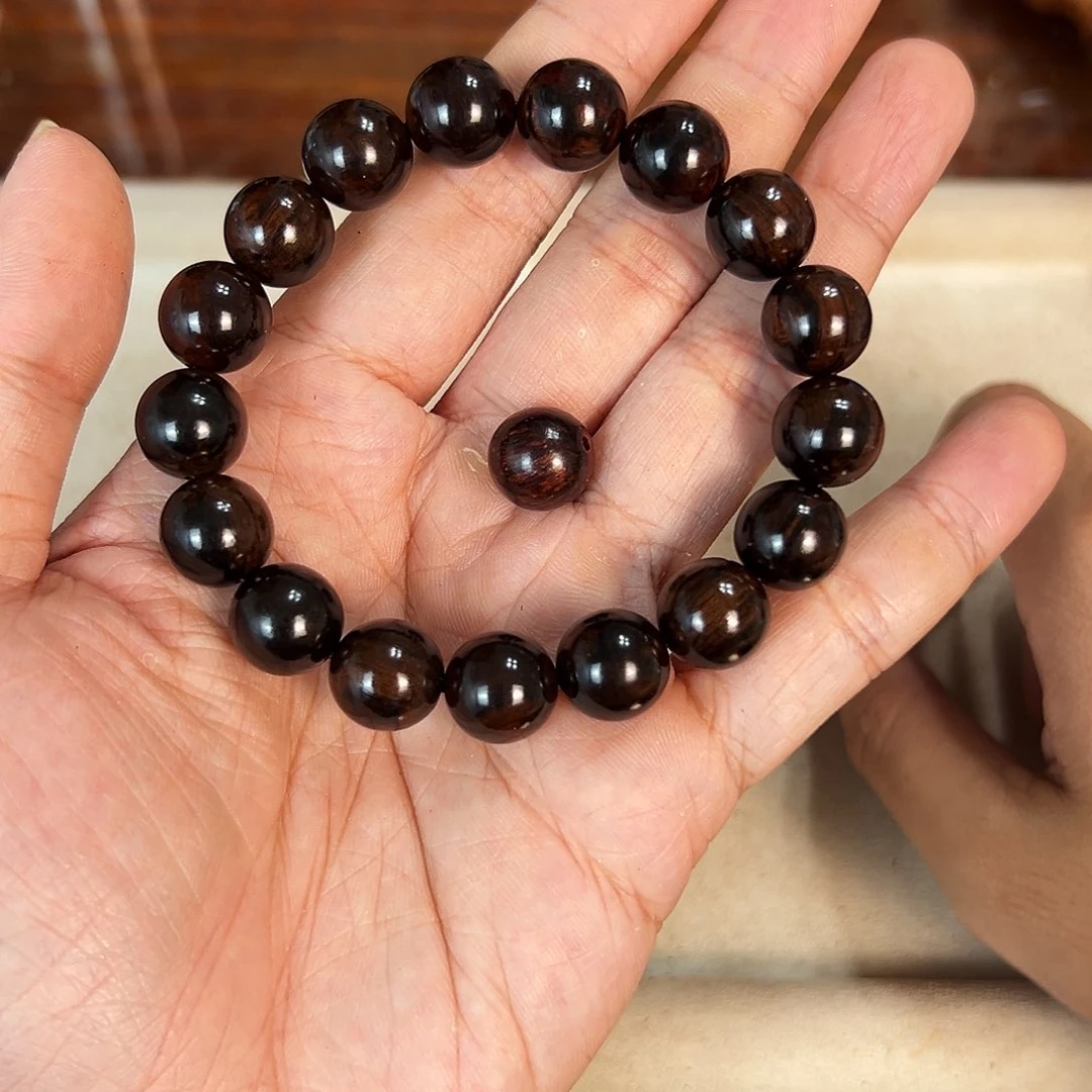 黄花梨/降香黄檀手串/手链12mm圆珠花梨公