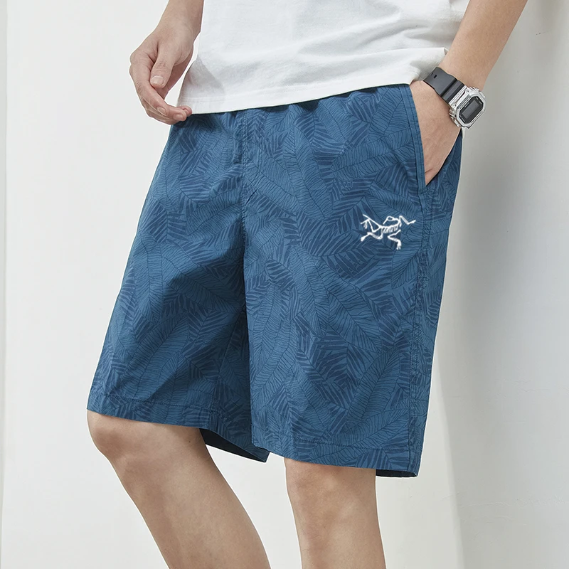 奥莱清仓鸟家夏季短裤男士户外印花纯棉五分短裤休闲裤宽松速干裤