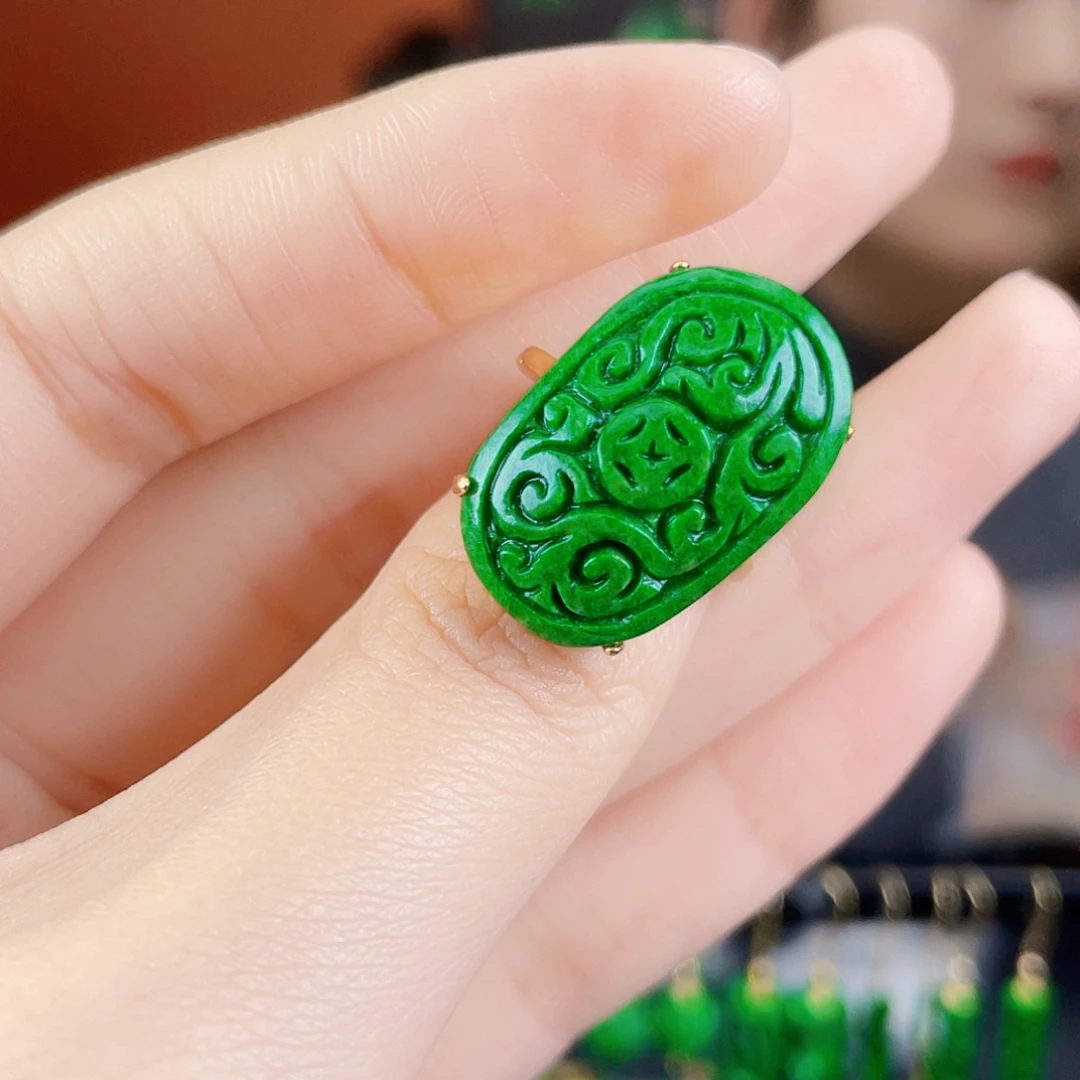 翡翠银S925镶嵌耳饰