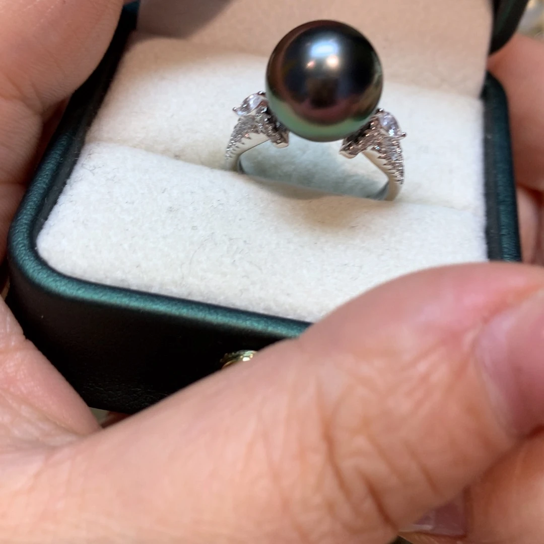 海水珍珠戒指银S925镶嵌