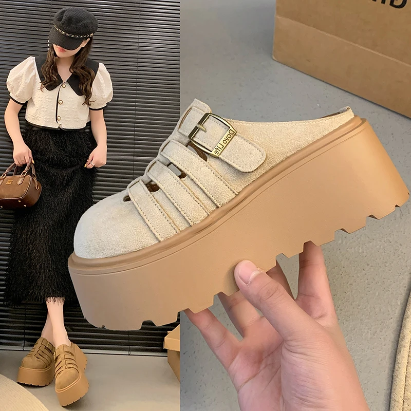 厚底女外穿新款春夏季增高镂空勃肯鞋子女款休闲鞋博肯凉拖