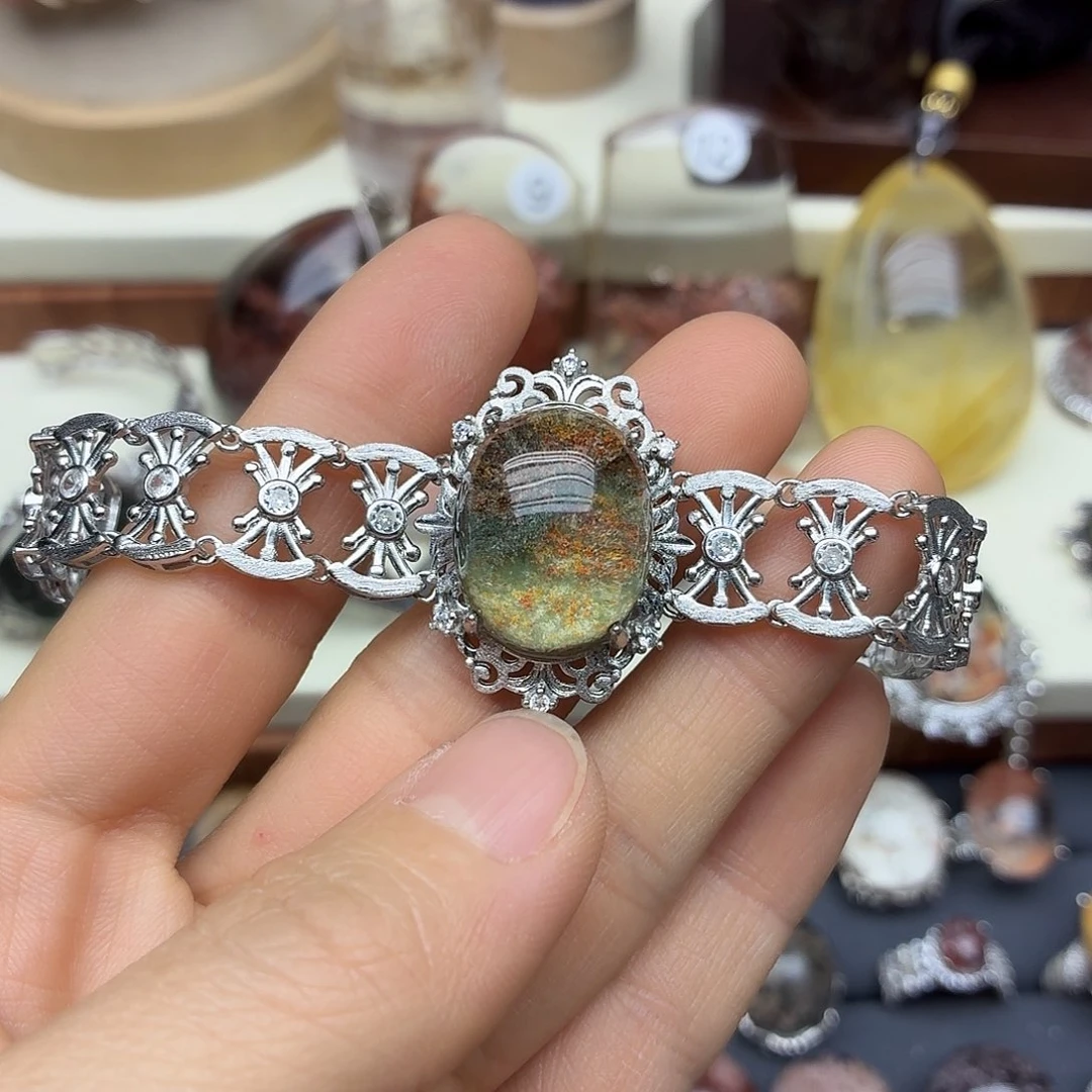 淡***林水晶珠宝半成品银S925镶嵌定制水晶