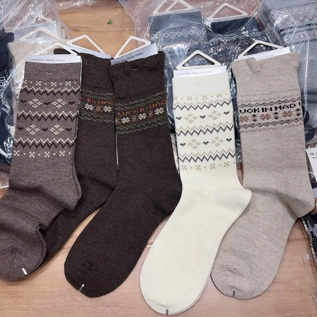 棉女士羊毛袜5双福利