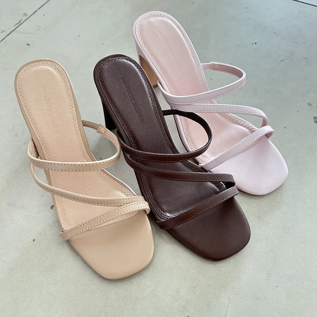 25年新款系带厚底百搭一字带拖-0991