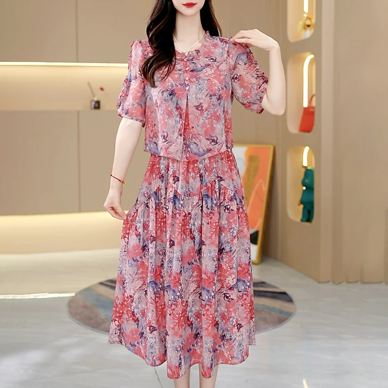 夏季新款百搭气质时尚中长款连衣裙【619#】