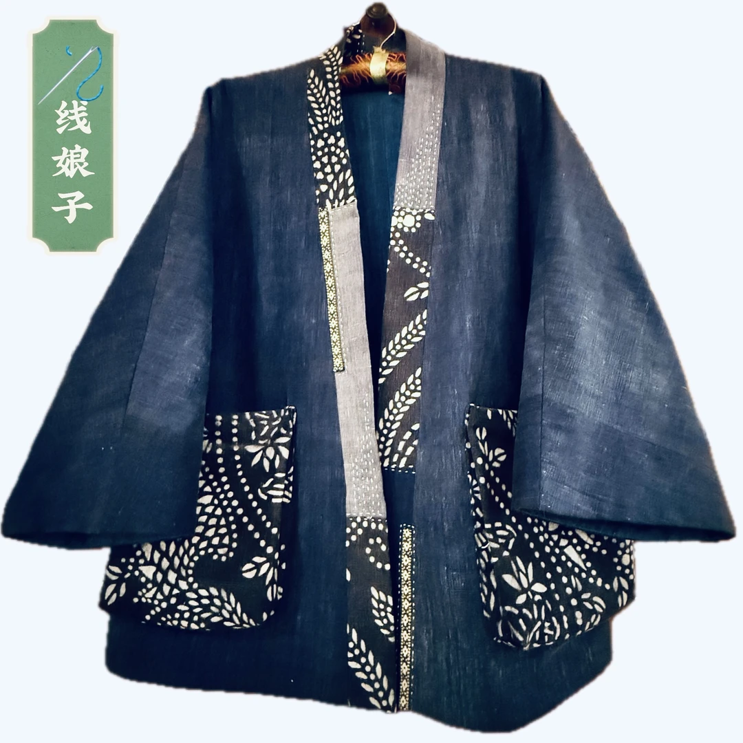 蓝印花老布衣多元素拼接款长袖，仅直播间选购