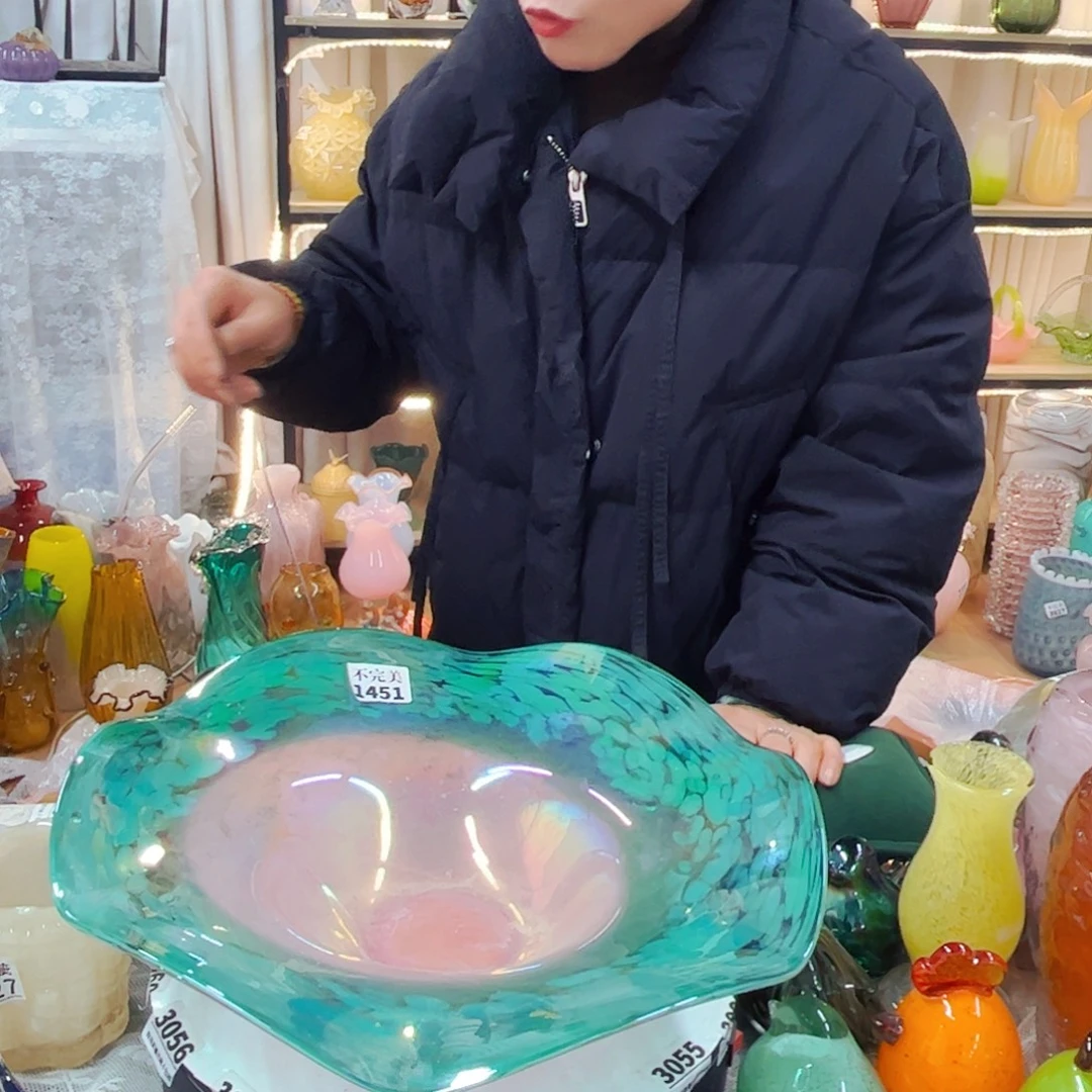 1451果盘家悦琉璃工艺品不完美