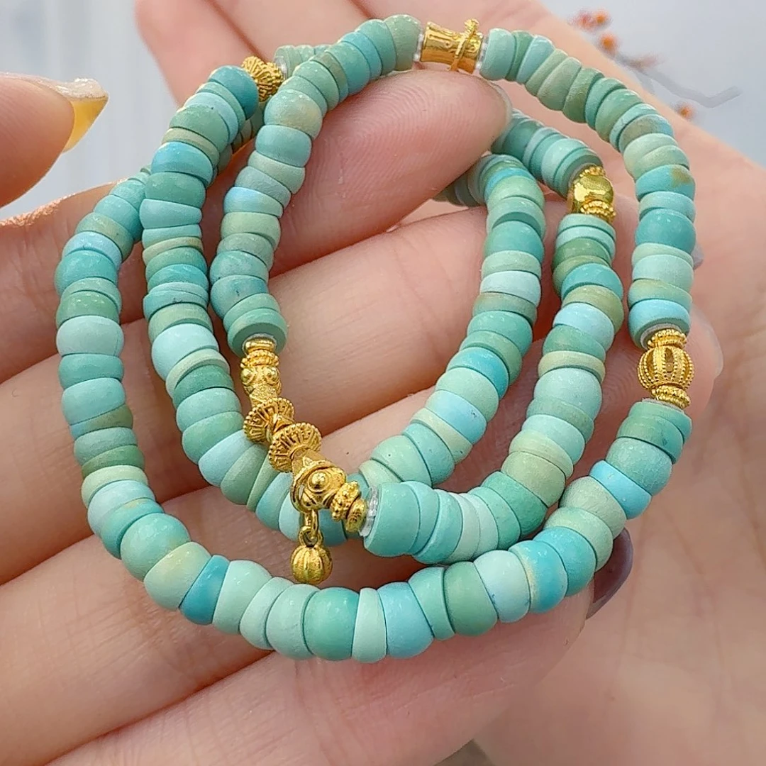 绿松石18K金镶嵌珠宝奇石