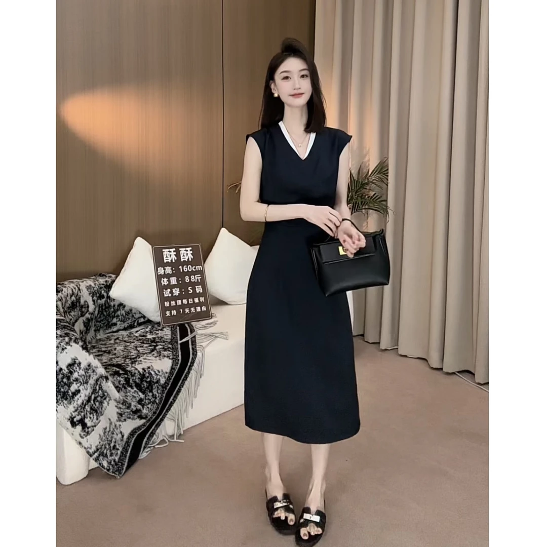 法式小众优雅气质连衣裙女2025年夏季新款时尚设计感无袖裙子
