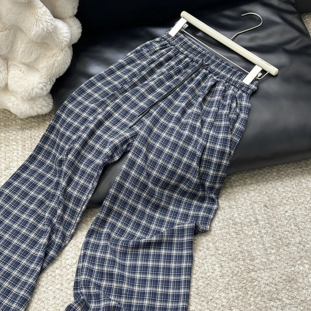 【锦衣鹊羽】夏季薄款飘逸款格子裤