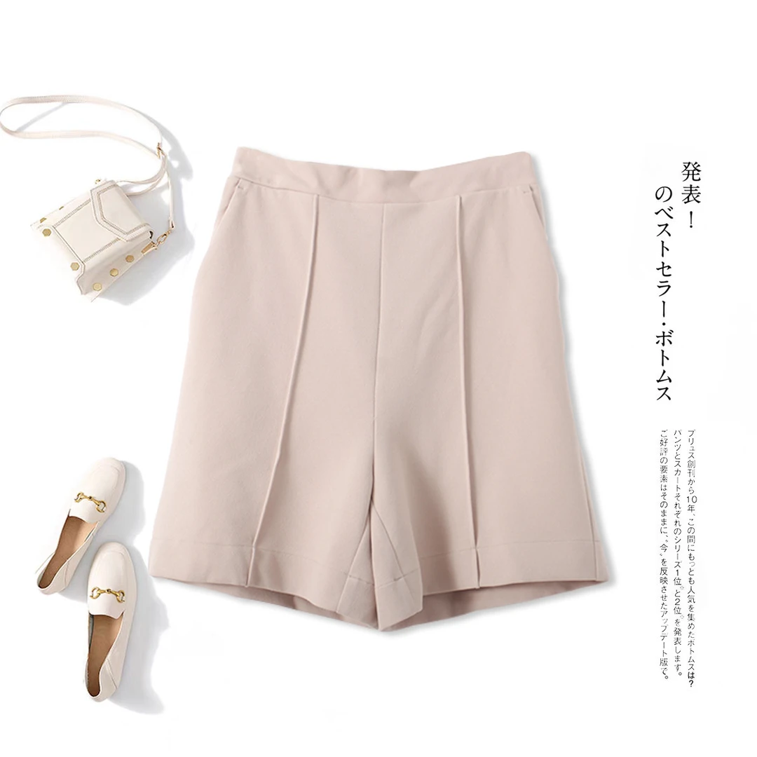 春夏季女士家居休闲短裤松紧腰外穿柔软简约亲肤舒适00557简约风