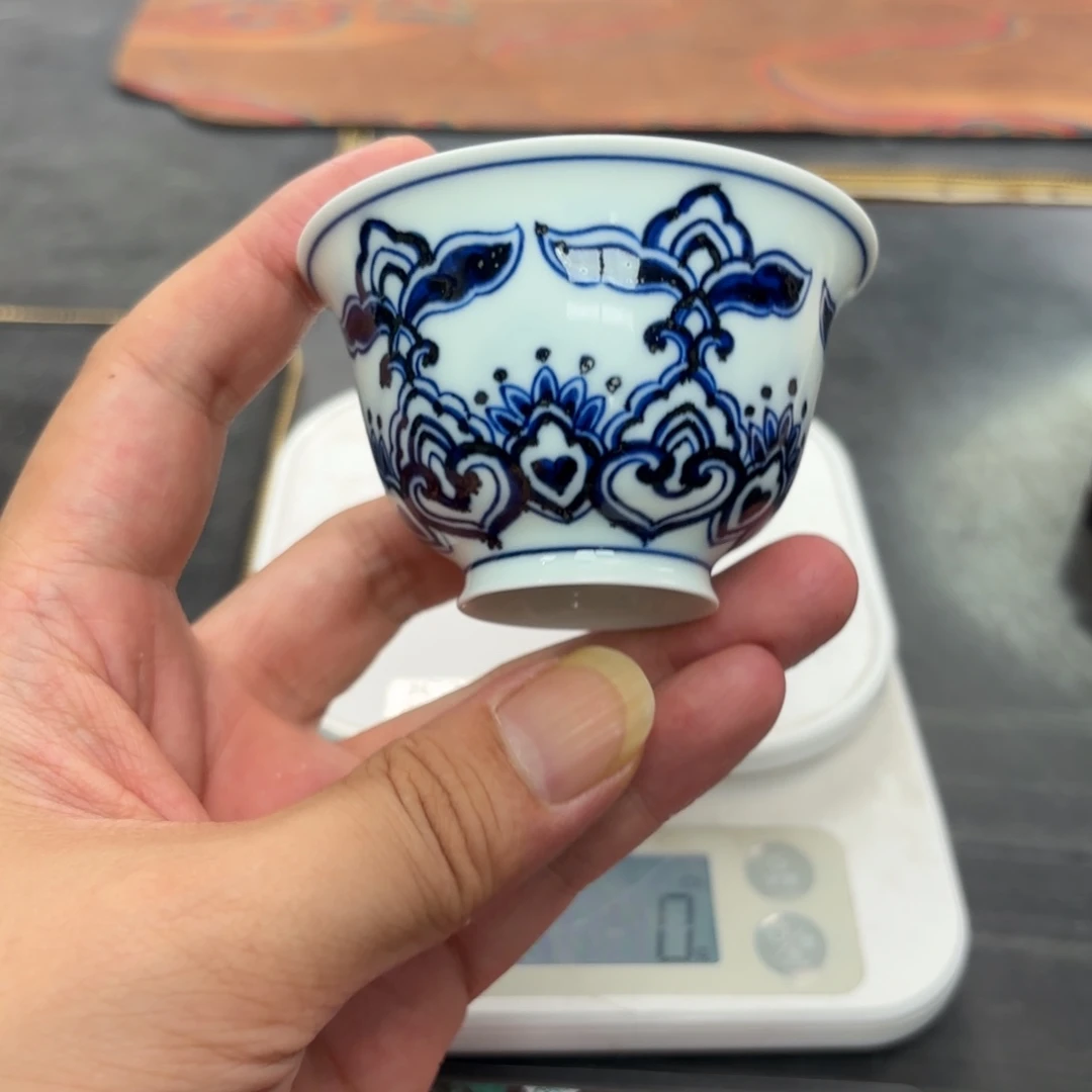 布***语超薄鱼藻手绘杯子