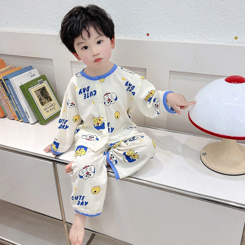儿童睡衣长袖长裤套装2025春秋款男童卡通家居服男孩春夏季空调服