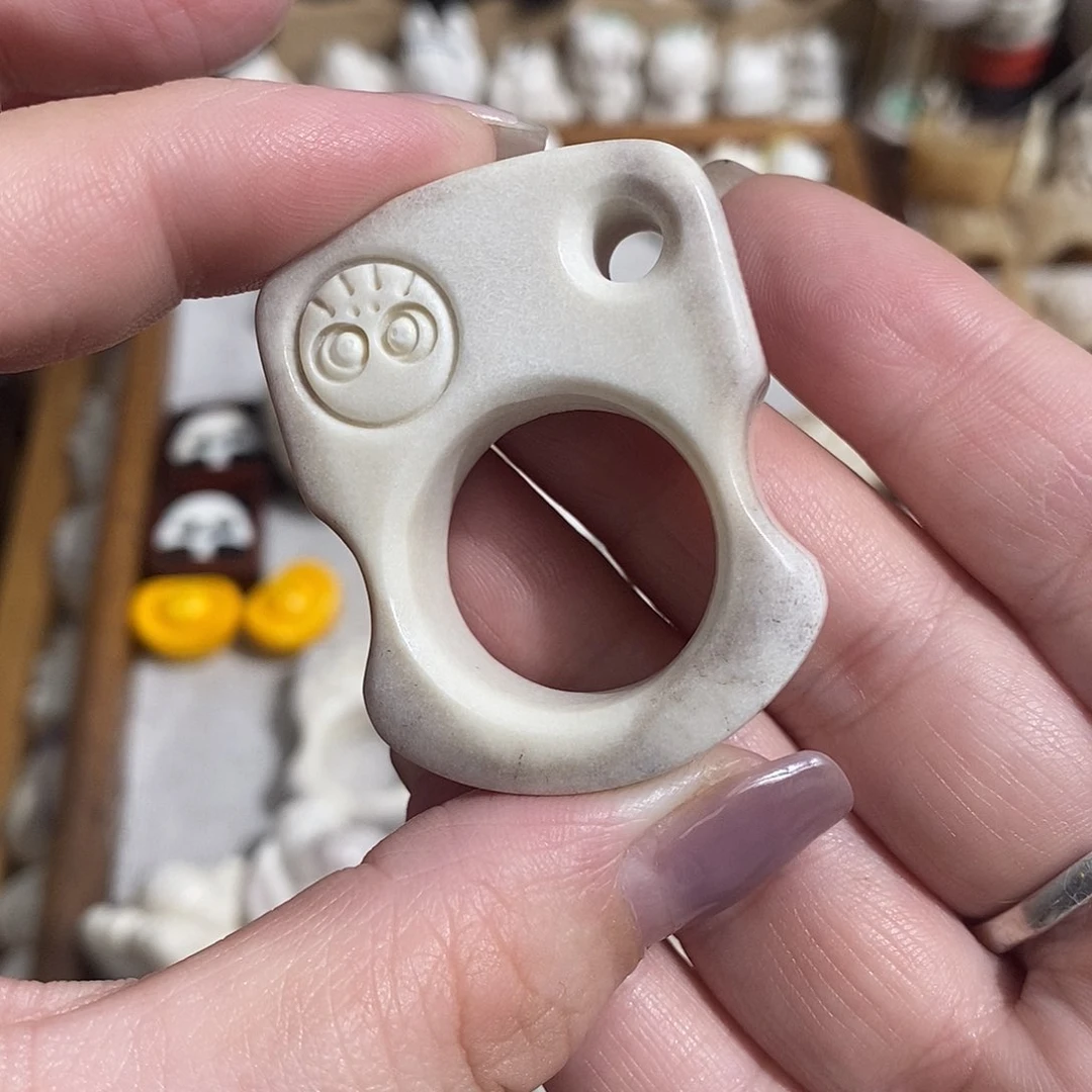鹿骨把件M29鹿角指虎