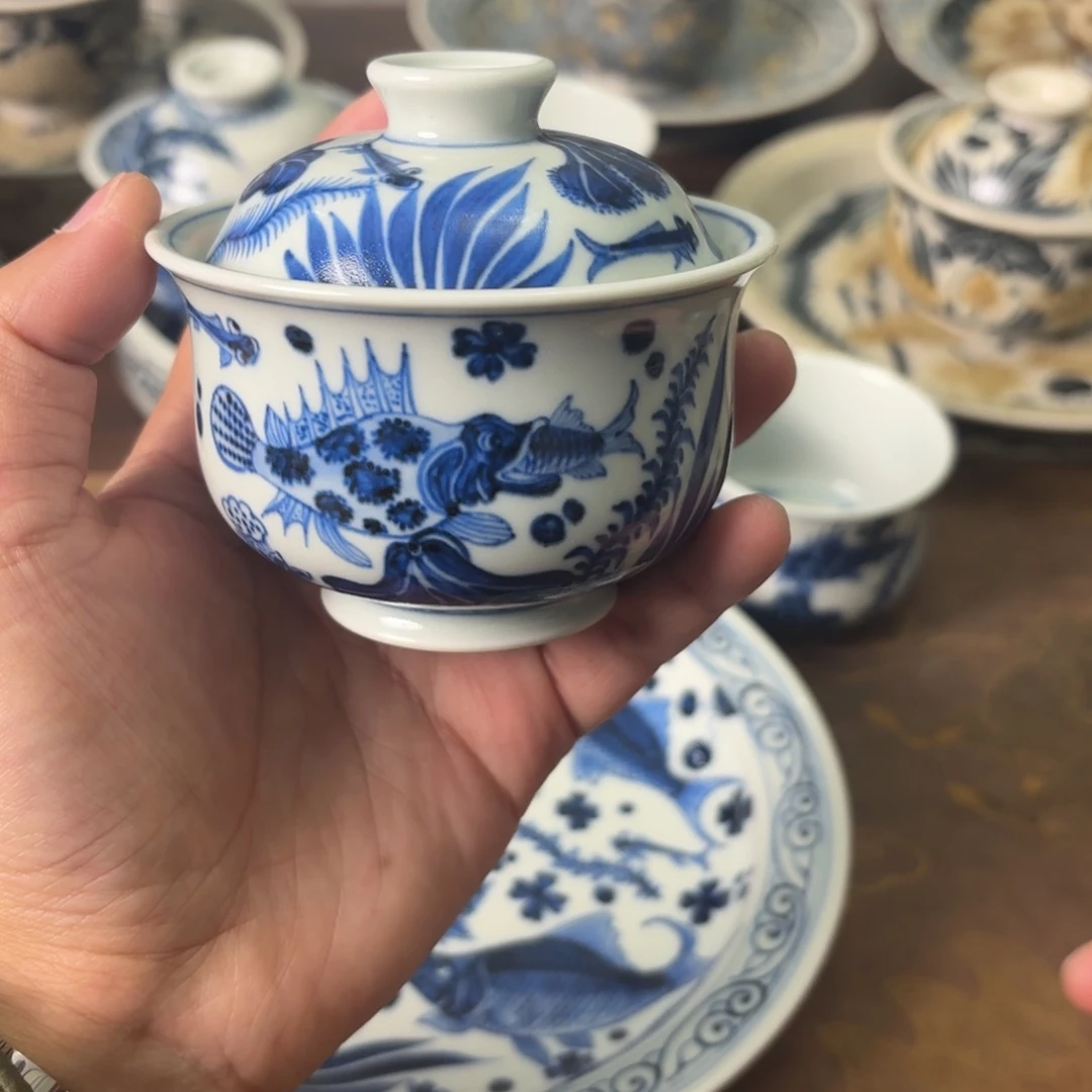 盖碗陶瓷景德镇手绘茶器
