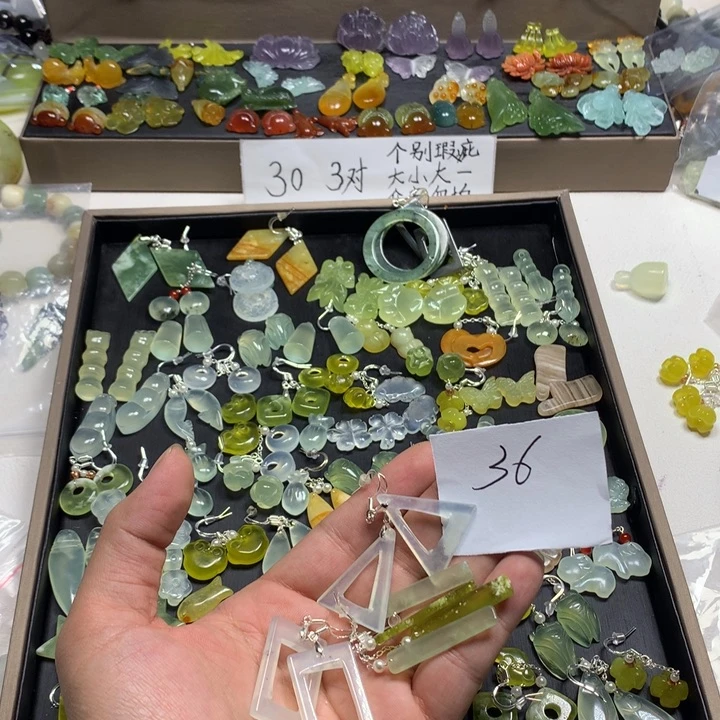 达***手蛇纹石玉合金发饰