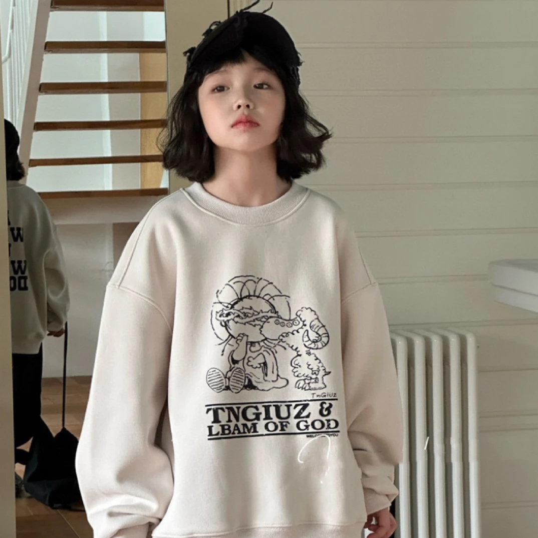 34160高端潮流时尚百搭休闲童装时尚加绒卫衣A10-1-4