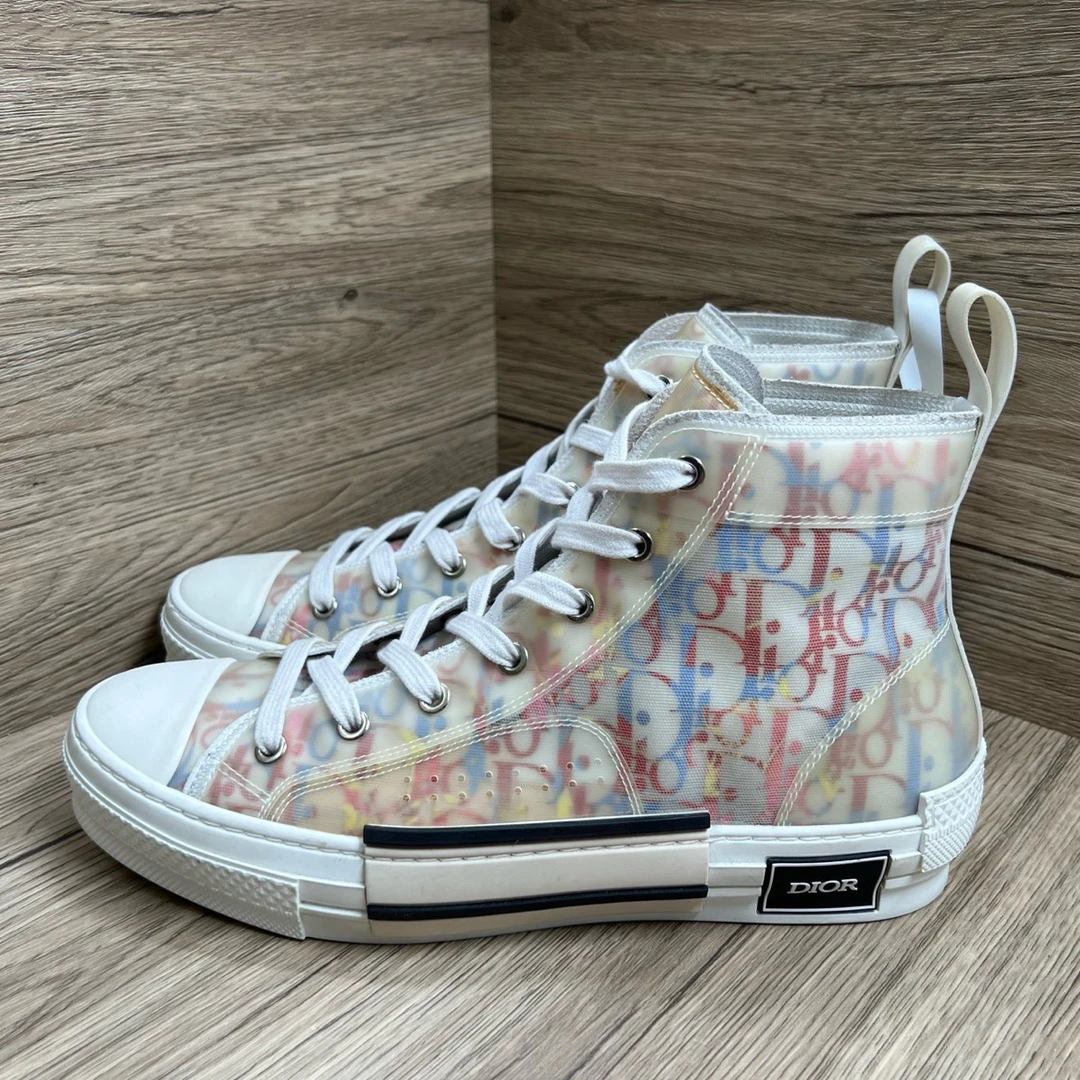 95新 DIOR/迪奥 B23 蓝红网纱板鞋 41.5码/98新