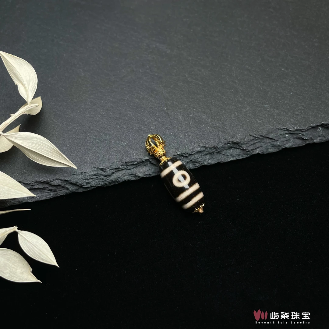 【要努力】C1156 玛瑙银S925镶嵌 二眼珠珠吊坠