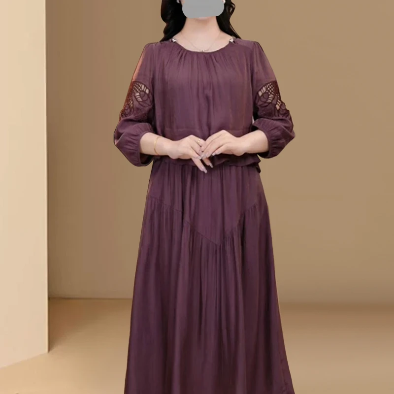 气质假俩件宽松大码连衣裙2025夏季新款时尚高端洋气减龄显瘦裙子