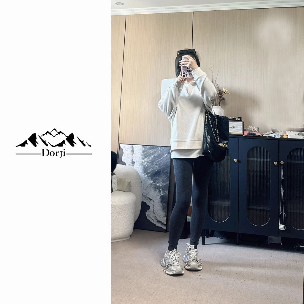 DORJI-女装-禾家同款环保棉牦牛绒针织小立领拉链卫衣DJ251WY248