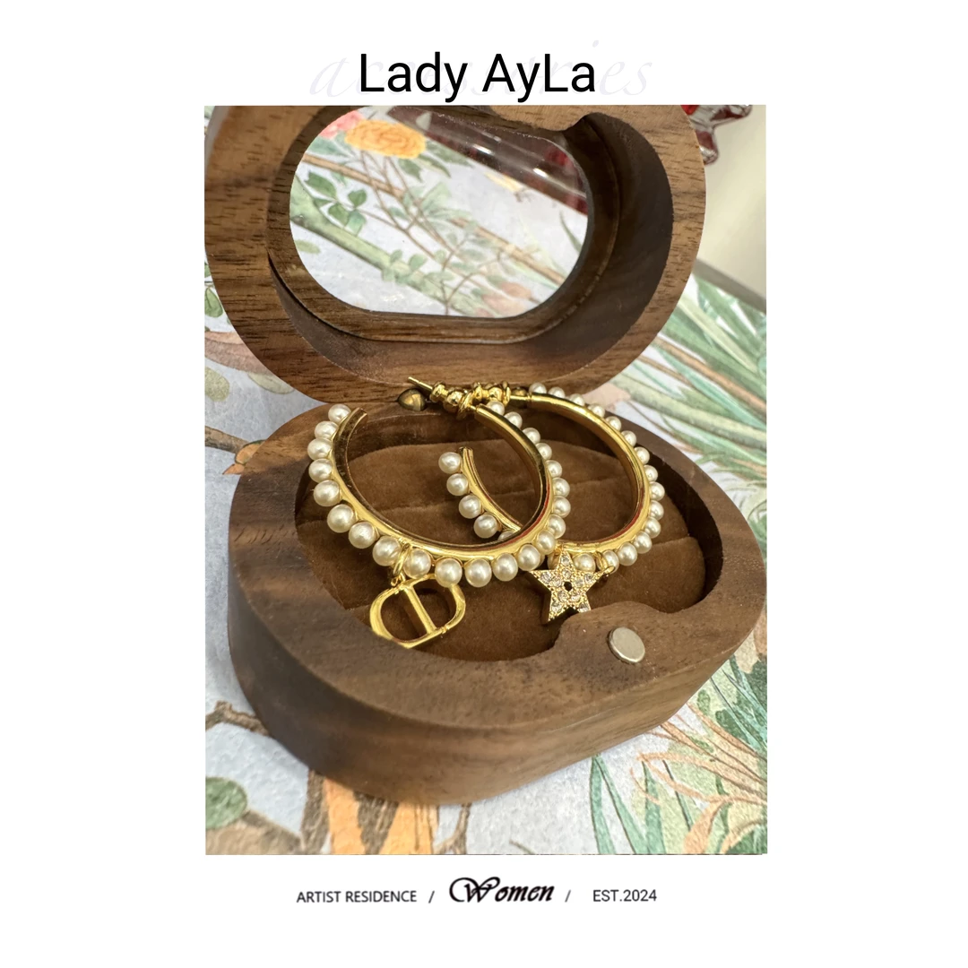 925银仿珍珠耳饰 24 CD五角星珠珠轻奢时尚耳环AL8001