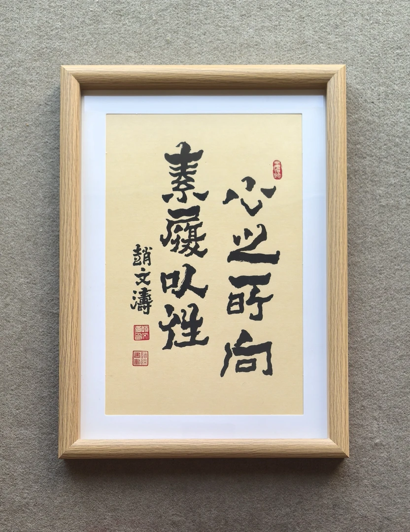 赵文涛书法作品《心之所向 素履以往》装框尺寸高32厘米  宽23厘米