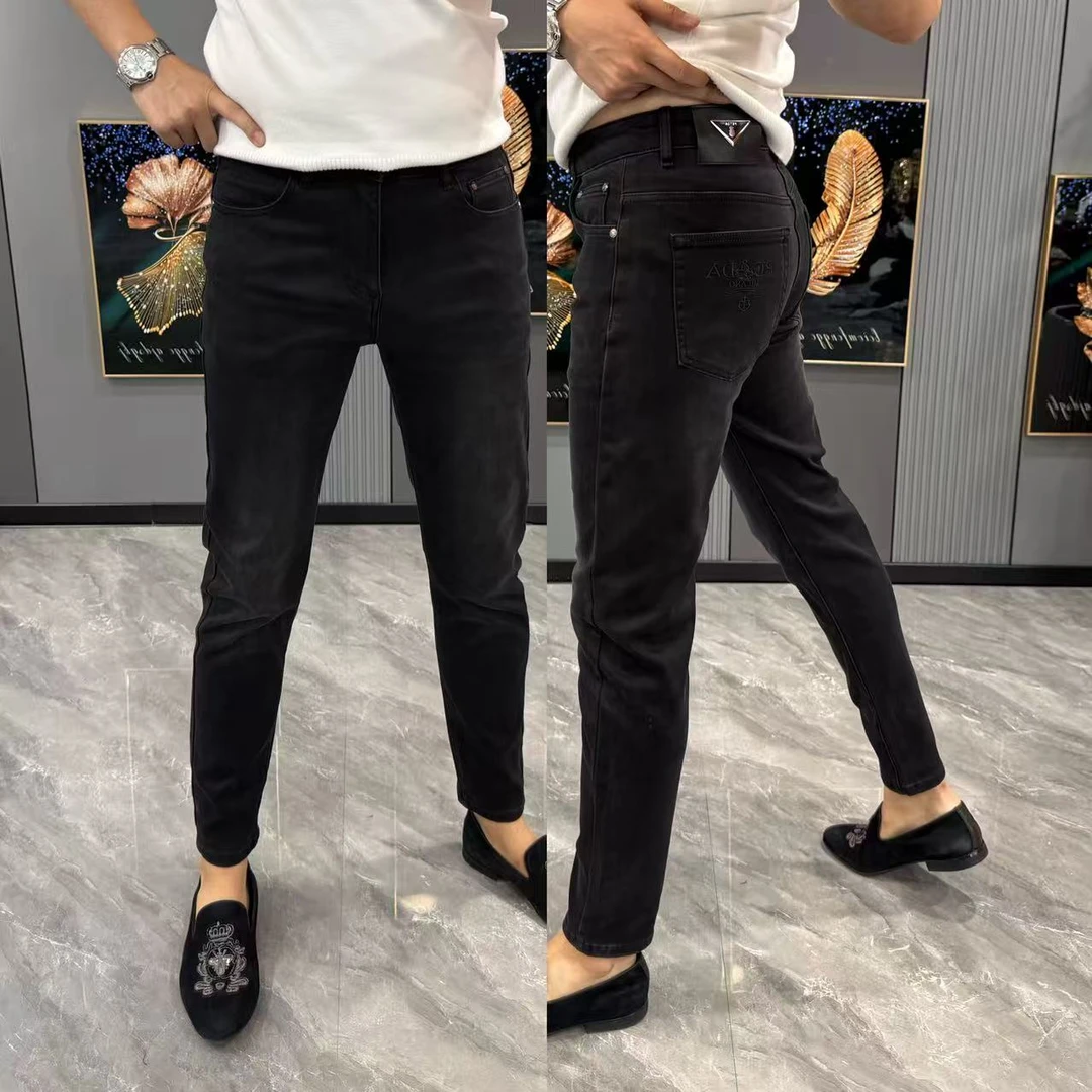 裤子男时尚简约男秋冬新款做旧水洗牛仔裤男款爆款2025新款